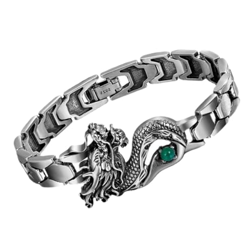 KOMBIUDA Verstellbares Dragon Totem Metallarmband für Herren Langlebiges Zinklegierung Schmuckstück Robustes Neujahrsarmband Individuelles Design Geeignet für Verschiedene Handgelenkgrößen von KOMBIUDA