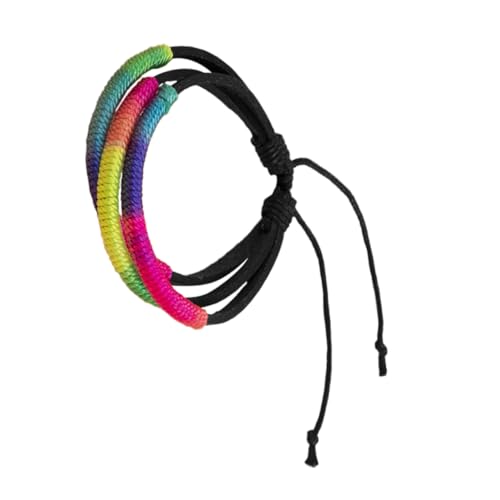 KOMBIUDA Verstellbares Ethno Armband Damen Freundschaftsarmband Geflochten Regenbogen Schmuck Leicht und Hautfreundlich für Alltag und Festtage von KOMBIUDA