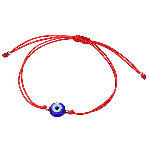 KOMBIUDA Verstellbares Evil Eye Armband Rotes Seil Schmuck Leichtes Schutzarmband Glücksbringer Damen Herren für Alltag Party von KOMBIUDA