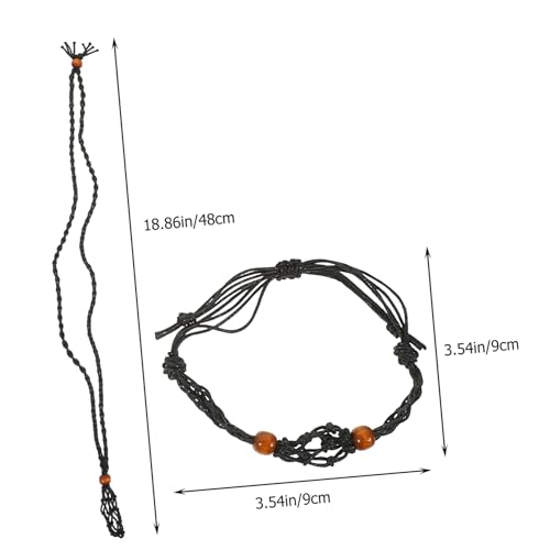 KOMBIUDA Verstellbares aus Handgefertigten Natürlichen Steinhaltern aus Gewebtem Seilnetz für Halskette und Armband Langlebig Elegant für Damen und Herren Schmuckgestaltung von KOMBIUDA
