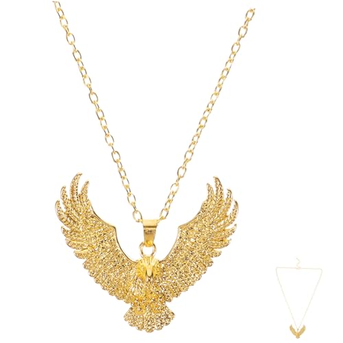 KOMBIUDA Vintage Anhänger Halskette Herren Robuster Legierungsanhänger mit Coolem Eagle Design Leichte und Langlebige Kette für Jungen und Tägliches Tragen von KOMBIUDA