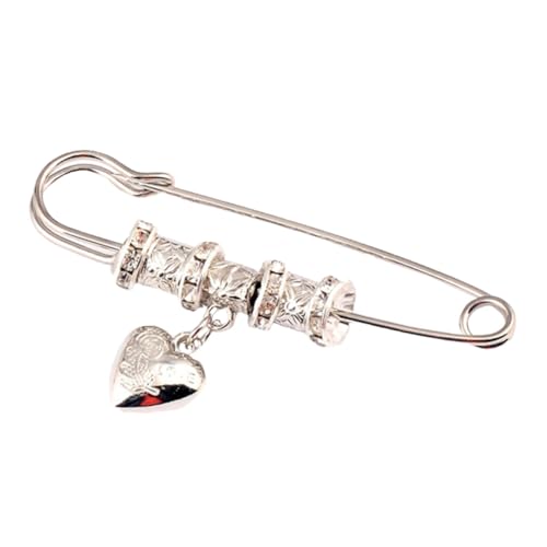 KOMBIUDA Vintage Brosche Strickjacke Spange Silber Herzförmige Cape Buckle Anstecknadel Modische Schmucknadel für Schal Pullover Kleidung Accessoire Damen und Herren von KOMBIUDA