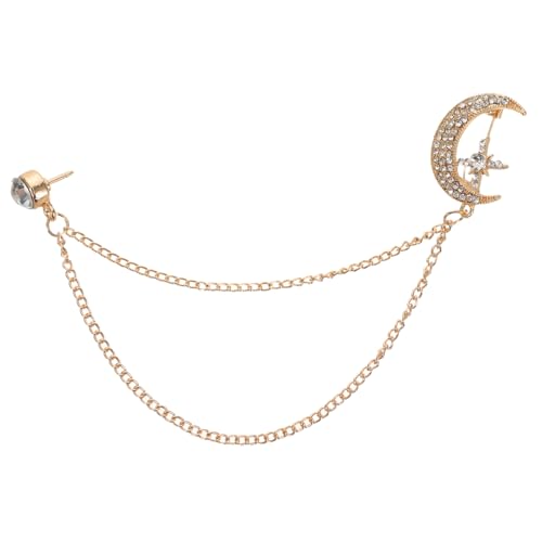KOMBIUDA Vintage Brosche mit Langen Ketten Strass Mond und Planet Anstecknadel Britischer Stil Vielseitig Tragbar für Jacken Schals und Cardigans Leichter Damen Schmuck KOMBIUDA Vintage Brosche mit Langen Ketten Strass Mond und Planet Anstecknadel Britischer Stil Vielseitig Tragbar für Jacken Schals und Cardigans Leichter Damen Schmuck von KOMBIUDA