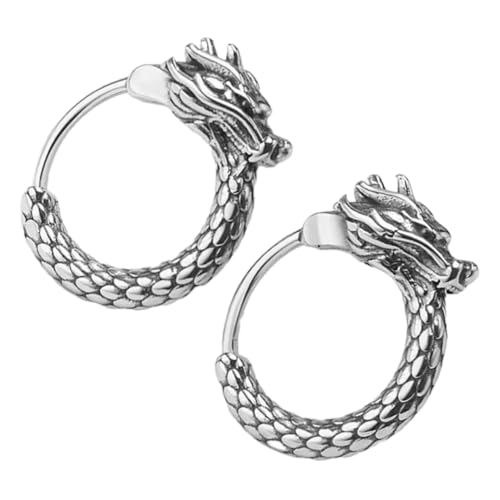KOMBIUDA Vintage Chinesische Drachenohrringe für Herren Creolen Trendige Hip Hop Ohrschmuck Ethnisch Inspiriert Auffällige Männerohrringe Vielseitig Kombinierbar für Alltag und Party von KOMBIUDA