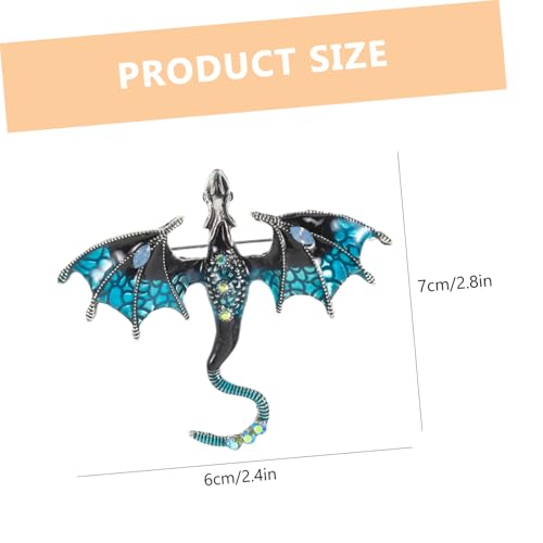 KOMBIUDA Vintage Drache Brosche Pin Retro Stil Leichtes Langlebiges Material Vielseitig für Damen und Herren Passend für Mantel Pullover Kleid für Party und Neujahrsschmuck von KOMBIUDA
