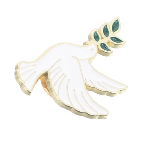 KOMBIUDA Vintage Friedens Tauben Brosche mit Olivenzweig Tierbrosche aus Metall Anstecknadel für Damen Vielseitig für Kleidung Taschen Schals und Mäntel Geeignet von KOMBIUDA