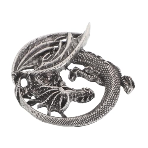 KOMBIUDA Vintage Gothic Drachenbrosche mit Flammenmotiv Mittelalterlicher Punk Anstecker Leichter Clip für Jacken und Mäntel Vielseitiges Schmuckaccessoire für Herren und Partys von KOMBIUDA