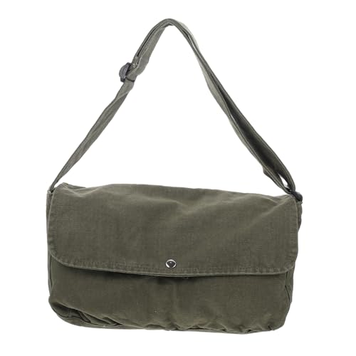 KOMBIUDA Vintage Grüne Canvas Umhängetasche Damen Robuste Crossbody Bag mit Verstellbarem Taschengurt Vielseitig Tragbar für Outdoor Alltag und Party Modisches Design mit Praktischem von KOMBIUDA