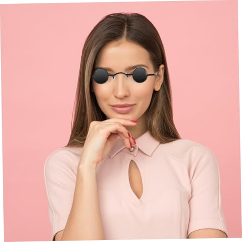 KOMBIUDA Vintage Herren Sonnenbrille Metallrahmen Runde Gläser Punk Stil UV schutz Modisch für Party Strand Club von KOMBIUDA