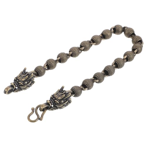KOMBIUDA Vintage Kupfer Armband mit Mattierten Perlen und Drachenkopf Stilvolles Unisex Schmuckstück für Männer und Frauen Langlebiges Komfortables Design aus Reinem Kupfer Modisches von KOMBIUDA