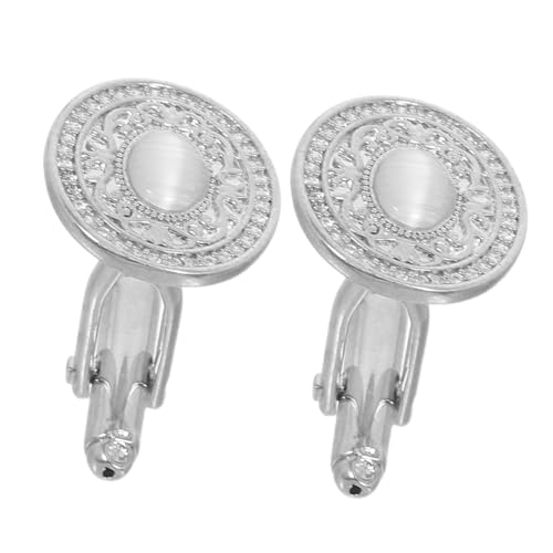 KOMBIUDA Vintage Manschettenknöpfe Kupfer Rundes Blumenmuster Mit Strass Hochzeit Business Unisex Hemd Schmuck Accessoires Für Herren Und Damen von KOMBIUDA