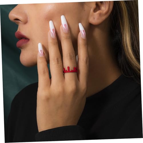 KOMBIUDA Vintage Metallring für Damen Individuelles Flammen design mit Tropfen und Krone Modischer Finger Schmuck für Mädchen Langlebig und Angenehm zu Tragen Perfektes Geschenk für KOMBIUDA Vintage Metallring für Damen Individuelles Flammen design mit Tropfen und Krone Modischer Finger Schmuck für Mädchen Langlebig und Angenehm zu Tragen Perfektes Geschenk für von KOMBIUDA