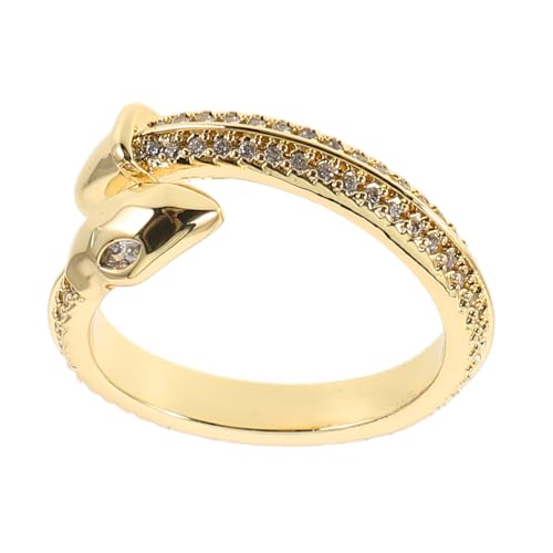 KOMBIUDA Vintage Schlangenring für Damen Verstellbarer Offener Ring mit Zirkonia für Geburtstagsfeiern und Jubiläen Statement Schmuckstücke für Frauen von KOMBIUDA
