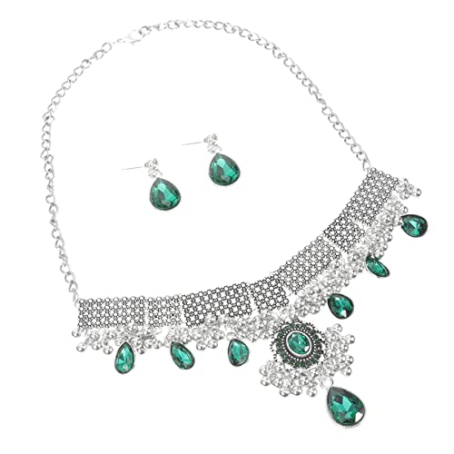 KOMBIUDA Vintage Schmuckset Damen Perlen Wassertröpfchen Halskette Ohrstecker Set Langlebiger Anhänger ohne Verfärbung Eleganter Collier Schmuck für Festliche Anlässe und Party von KOMBIUDA