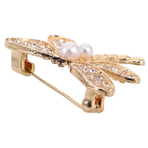 KOMBIUDA Vintage Strass Libellen Brosche mit Perlen Pin Anstecker für Damen Schmuck Anzug Kleidung Zubehör Stilvolle Schmucknadel Vielseitig Einsetzbar für Festliche Anlässe von KOMBIUDA