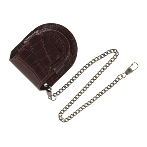 KOMBIUDA Vintage Taschenuhr Pu Case mit Bambusstruktur Robuste Schutzabdeckung für Taschenuhr Gürteltasche zur Sicheren Aufbewahrung Leicht und Langlebig Geeignet für Herren und Damen von KOMBIUDA