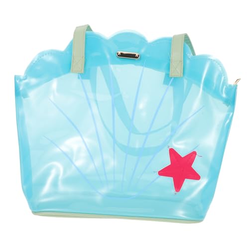KOMBIUDA Wasserdichte Transparente Muschel-strandtasche für Damen Sandabweisender Tote mit Großem Fassungsvermögen Vielseitige Sommer-reisetasche für Strand Pool und Shopping von KOMBIUDA