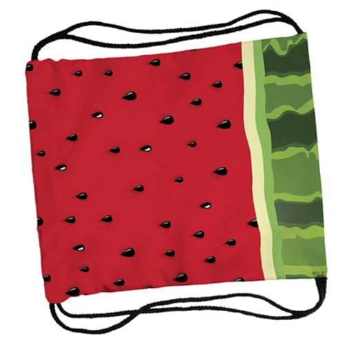 KOMBIUDA Wassermelonen Kordelzugrucksack Leichter Sportbeutel Für Reisen Schule Und Fitness Mit Verstellbaren Schultergurten Modischer Rucksack Für Mädchen Outdoor Kordelzugbeutel Mit von KOMBIUDA