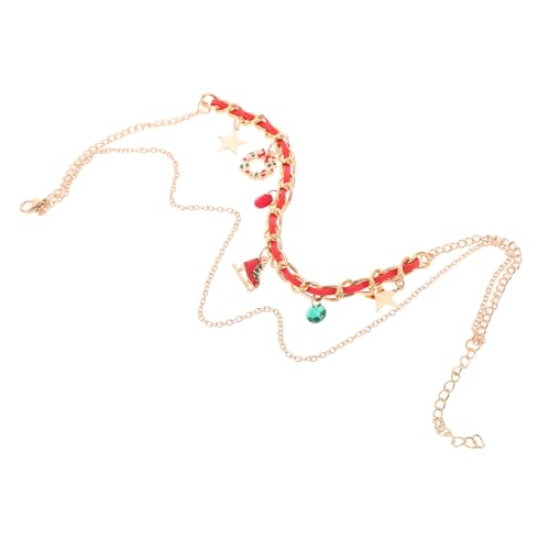 KOMBIUDA Weihnachts schneemann halskette Mehrschichtiges Design Minimalistische Damen Halskette aus Zinklegierung Festlicher Schmuck Geschenkidee für Weihnachten und Feiertage von KOMBIUDA