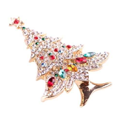 KOMBIUDA Weihnachtsbaum Brosche Strass Anstecknadel Damen und Mädchen Bunte Schmuckstein Dekoration Stabile Kleiderbrosche für Festliche Kleidung und Kleine Weihnachtsgeschenke von KOMBIUDA