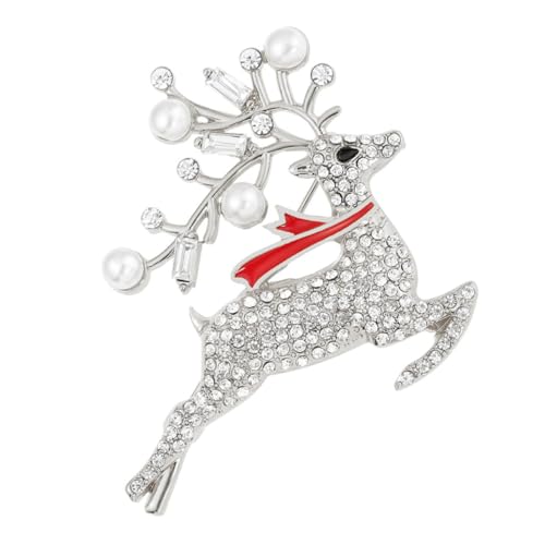 KOMBIUDA Weihnachtsbrosche Damen Motiv mit Funkelnden Strasssteinen Retro Anstecknadel für Pullover Jacken Taschen Modische Silberfarbene Xmas Corsage Geschenkidee KOMBIUDA Weihnachtsbrosche Damen Motiv mit Funkelnden Strasssteinen Retro Anstecknadel für Pullover Jacken Taschen Modische Silberfarbene Xmas Corsage Geschenkidee von KOMBIUDA