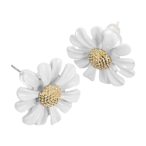 KOMBIUDA Weiß Lackierte Ohrstecker Damen Silber Nadel Modisch Süß Alltag Hochzeit Valentinstag von KOMBIUDA