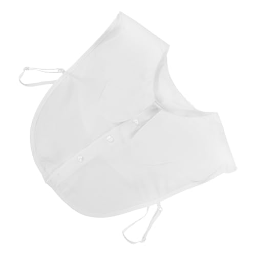 KOMBIUDA Wellenförmiger Rundhalsausschnitt Fake Kragen Damen Weiß Chiffon Abnehmbar Vielseitig Für Blusen Tuniken Layering Stilvolles Halbshirt Zubehör von KOMBIUDA