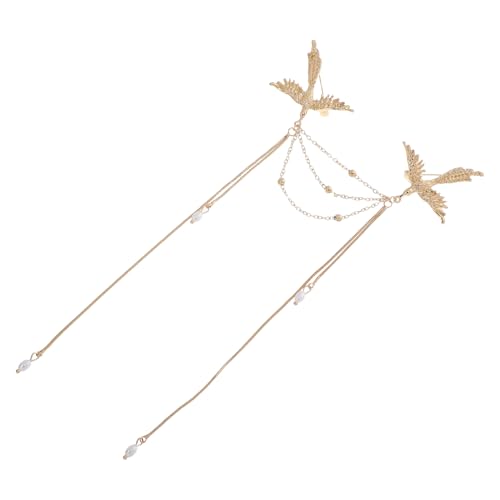 KOMBIUDA Zinclegierung Vogelbrosche mit Langen Imitationsperlen Quasten Eleganter Anstecker für Anzüge Vielseitiges für Männer Frauen für Formelle Anlässe von KOMBIUDA