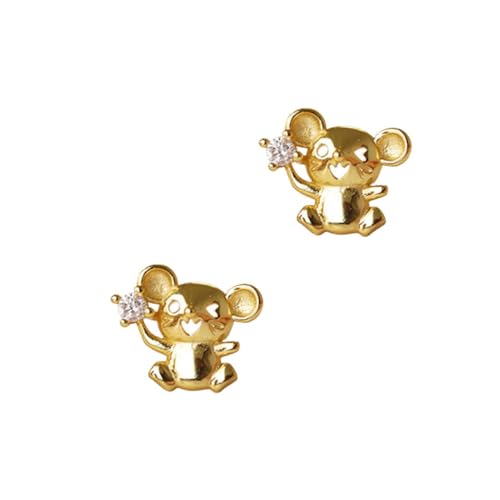 KOMBIUDA Zirkonia Ohrstecker Mäuse Ohrhänger Damen Leichtgewichtig Silber Einzigartiges Design Hypoallergen Für Fotos Und Partys von KOMBIUDA
