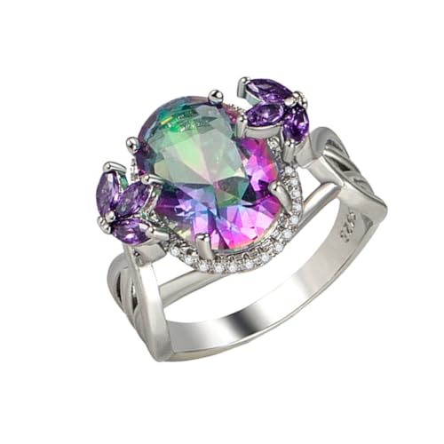 KOMBIUDA Zirkonia Ring Damen Farbverlauf Eleganter Fingerring mit Funkelnden Kristallen Langlebiger Schmuck für Frauen Angenehm zu Tragen Modisch und Hautfreundlich KOMBIUDA Zirkonia Ring Damen Farbverlauf Eleganter Fingerring mit Funkelnden Kristallen Langlebiger Schmuck für Frauen Angenehm zu Tragen Modisch und Hautfreundlich von KOMBIUDA