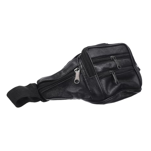 KOMBIUDA wasserdichte Herren Bauchtasche mit Verstellbarem Gürtel Schulter und Brusttasche für Outdoor Reisen Sport Schwarzer Messenger Coin Purse von KOMBIUDA