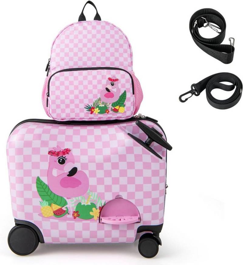 KOMFOTTEU Trolley, 4 Rollen, Kinderkoffer mit Rucksack & Rollen von KOMFOTTEU