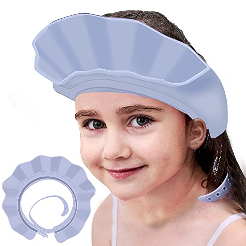 KOMIDK Baby-Duschhaube für Kinder, Duschhaube, Shampoo, Badekappe, verstellbar, Silikon, Haarwaschkappe, Badekappe für B, Blau KOMIDK Baby-Duschhaube für Kinder, Duschhaube, Shampoo, Badekappe, verstellbar, Silikon, Haarwaschkappe, Badekappe für B, Blau von KOMIDK