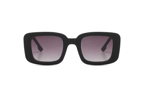KOMONO Avery Carbon Unisex Quadratische Cellulosepropionat-Sonnenbrille für Damen und Herren mit UV-Schutz und kratzfesten Gläsern von KOMONO