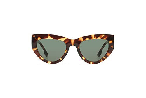 KOMONO Kim Havana Unisex Cat-eye Tritan-Sonnenbrille für Damen und Herren mit UV-Schutz und kratzfesten Gläsern von KOMONO