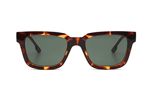 KOMONO Bobby Havana Unisex Quadratische Bio-Nylon-Sonnenbrille für Damen und Herren mit UV-Schutz und kratzfesten Gläsern von KOMONO