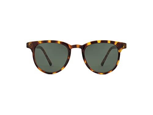 KOMONO Francis Tortoise Unisex Rechteckige Cellulosepropionat-Sonnenbrille für Damen und Herren mit UV-Schutz und kratzfesten Gläsern von KOMONO