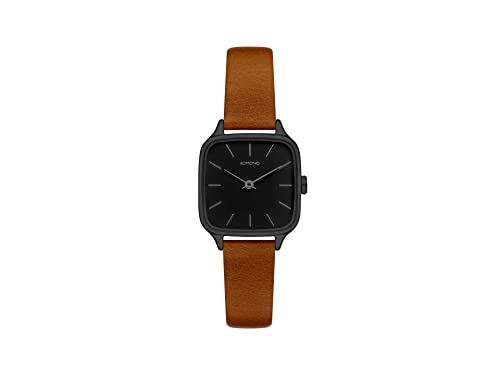 KOMONO Kate Black Cognac Japanische Analoge Quarzuhr für Damen mit Lederarmband von KOMONO