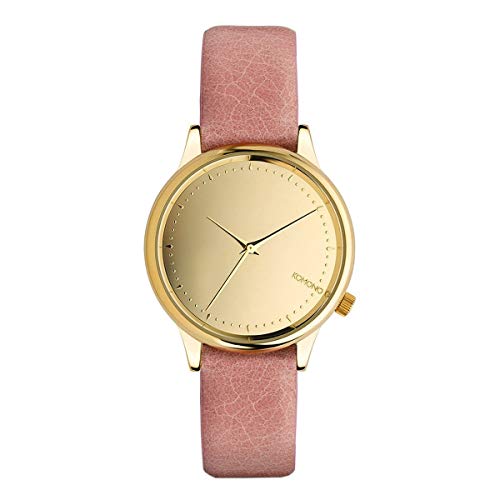 KOMONO Estelle Mirror Gold Japanische Quarz-Analoguhr für Damen mit echtem Lederarmband von KOMONO