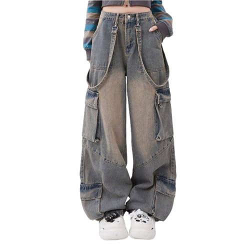 KOMTA Retro-Jeans, Weites Bein, Baggy-Hose, Streetwear, Herbsthose, Y2k-Mode, Denim-Hose, Gerade Jeans,Blau,S KOMTA Retro-Jeans, Weites Bein, Baggy-Hose, Streetwear, Herbsthose, Y2k-Mode, Denim-Hose, Gerade Jeans,Blau,S von KOMTA