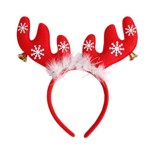 KOMUNJ 1 Stück Weihnachts-Accessoire, Haarreif Mädchen Weihnachten, Weihnachts Kopfschmuck für Kinder,Mädchen,Damen(Schneeflockengeweih) von KOMUNJ