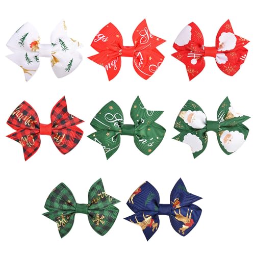 KOMUNJ 8 Stück Weihnachts-Accessoire, Haarreif Mädchen Weihnachten, Weihnachts Kopfschmuck für Kinder,Mädchen,Damen(Fliege) von KOMUNJ