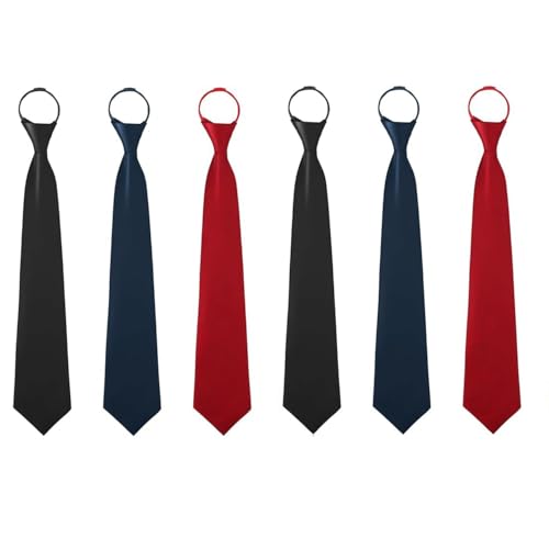 KOMUNJ 6 Stück Krawatte,Herren Clip On Krawatten Sicherheitskrawatte mit Vorgebundenen Knoten Für Büro Oder Festliche Veranstaltunge von KOMUNJ