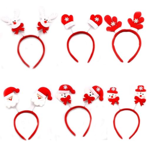 KOMUNJ 6 Stück Weihnachts-Accessoire, Haarreif Mädchen Weihnachten, Weihnachts Kopfschmuck für Kinder,Mädchen,Damen(Frühling 6) von KOMUNJ