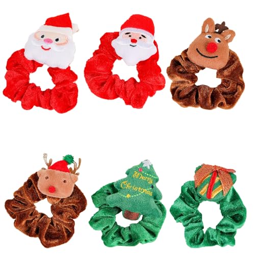 KOMUNJ 6 Stück Weihnachts-Accessoire, Haarreif Mädchen Weihnachten, Weihnachts Kopfschmuck für Kinder,Mädchen,Damen(Rund-1) von KOMUNJ