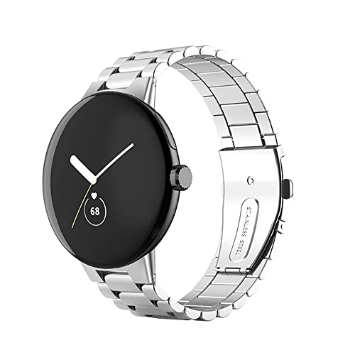 KONAFEI Armband Kompatibel mit Google Pixel Watch 3 41 mm/Pixel Watch 2/1 Uhrenarmband, Edelstahl Metall Doppelte Faltschließe Ersatzarmband, Silber KONAFEI Armband Kompatibel mit Google Pixel Watch 3 41 mm/Pixel Watch 2/1 Uhrenarmband, Edelstahl Metall Doppelte Faltschließe Ersatzarmband, Silber von KONAFEI