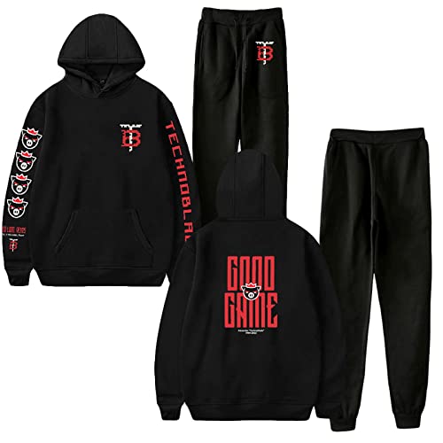KONDZ Technoblade Good Game Sportswear Hoodie+Pants Merch Dream Team SMP Cos Sweatshirt Herren/Damen Cosplay Techno Rip Hooded, Schwarz, XL KONDZ Technoblade Good Game Sportswear Hoodie+Pants Merch Dream Team SMP Cos Sweatshirt Herren/Damen Cosplay Techno Rip Hooded, Schwarz, XL von KONDZ