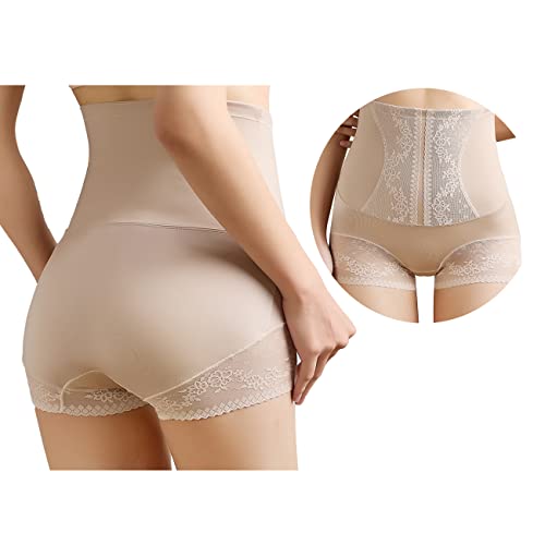 KONFEN Damen Shapewear Bauchweg Unterhose, Miederhose Hoher Taille Miederpants Shaping Nahtlose Unterwäsche, Figurformende Miederslip Bauchweg Hose Body Shaper für Frauen, Beige XL von KONFEN