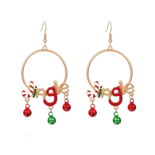KONFEN Hoop Stud Earrings für Frauen, Alloy Dangle Earrings mit Bunten Buchstaben Ohrringe Glück Glühbirnen Schmuck, Piercing Ohrringe Knorpel Geburtstag Neujahr Weihnachten Geschenke von KONFEN