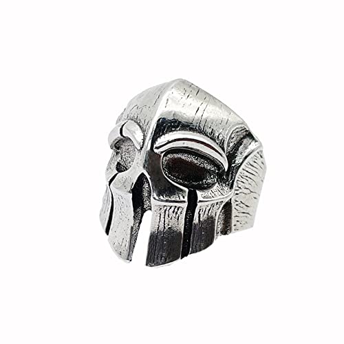 KONFEN Spartan Ring Silber Damen Herren, Totenkopf Verstellbar Offener Ringe, Daumenring Modeschmuck Ringe Zeigefinger Ring Fußringe Silber, Retro Wikinger Schmuck Geschenke für Damen Herren Unisex von KONFEN